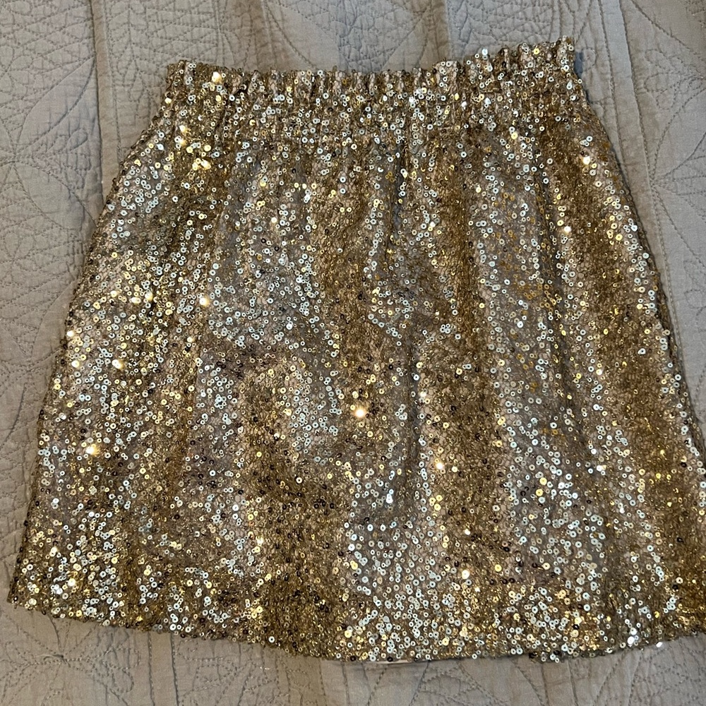 J. Crew Gold Sequin Mini Skirt size 4